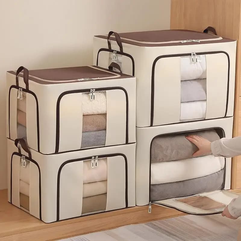 Oxford Cloth Storage Box Three Open Home Use Clothes Quilt Organizer Wardrobe Storage Cotton Quilt Door Box Household Organizer
