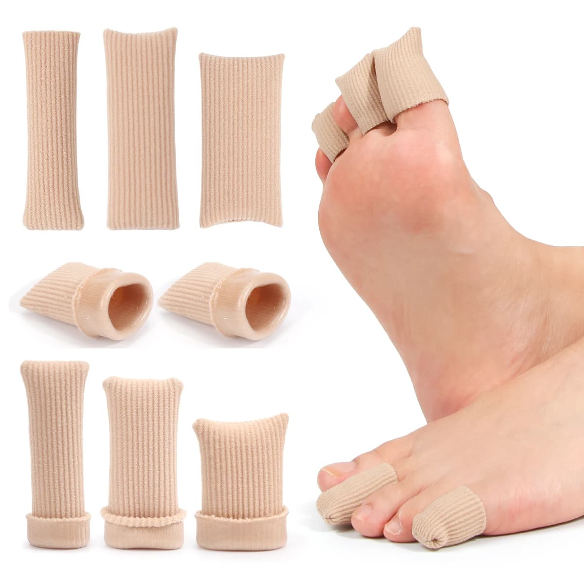 （2 PCS）Nylon silicone toe covers, finger split separators,anti-friction bandages, overlapping toe protection covers