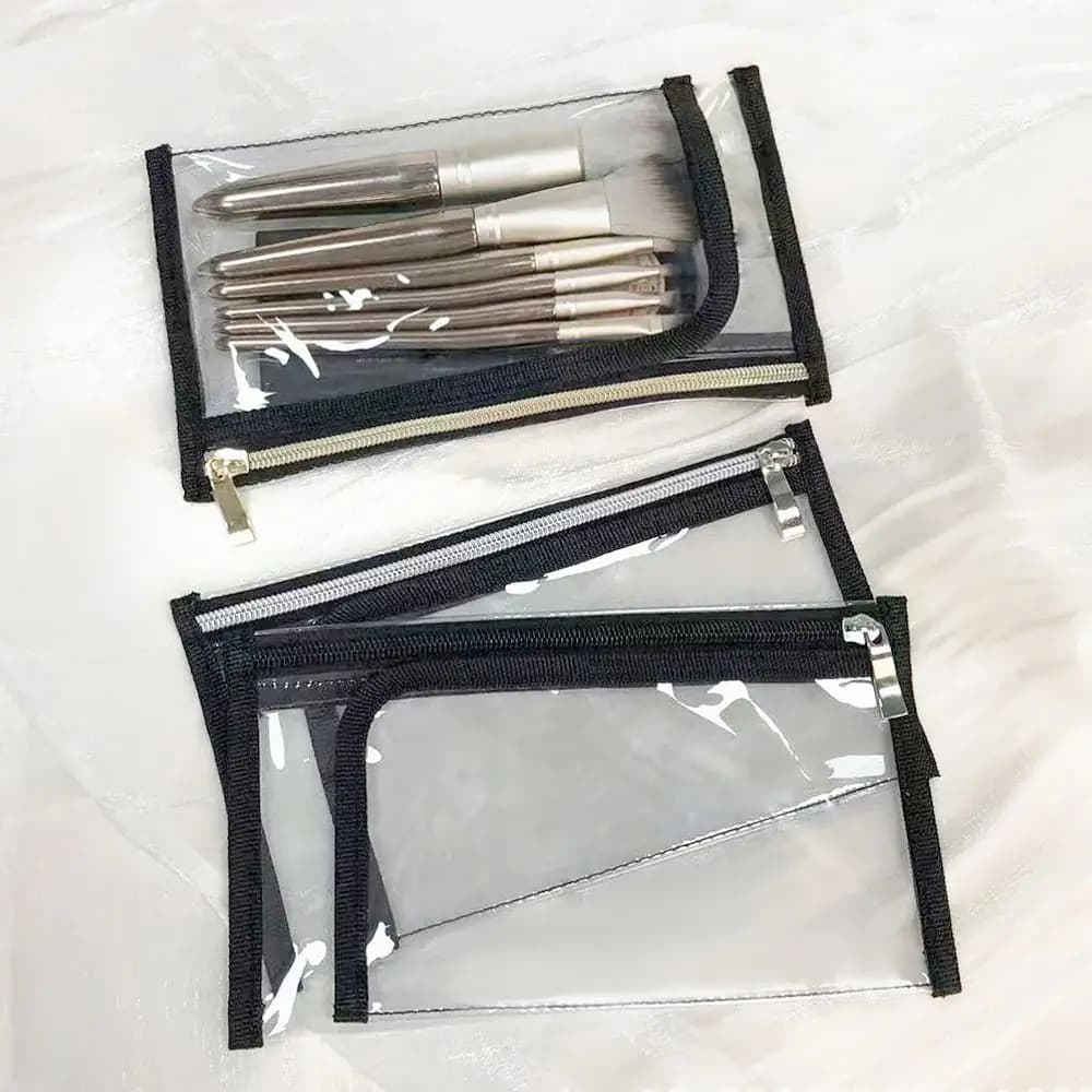 1 pz. Borsa cosmetica in PVC resistente, impermeabile, trasparente, porta passaporto, borsa da viaggio portatile per articoli da toeletta