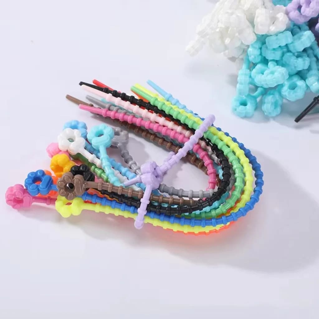 10Pcs 21cm(8.27") Cat Paw Silicone Cable Ties, Reusable Buckle Self-locking Wire Organizer, Multipurpose Keychain Accessories