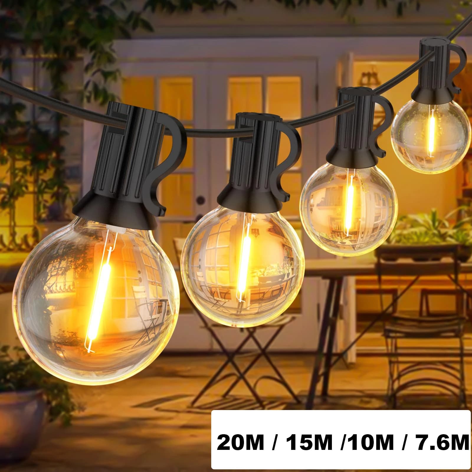 20M infrangibile G40 luci per esterni ghirlanda 220V 110V Led stringa di luce impermeabile collegabile decorazioni da giardino di natale luce