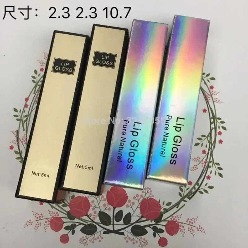 23*23*107 millimetri ORO ARGENTO Cosmetico Scatola di Carta di Imballaggio per Lipgloss Tubo, colorata Scatola di Imballaggio di Bottiglia Lip Gloss, 50pcs10 0 pz/pacco