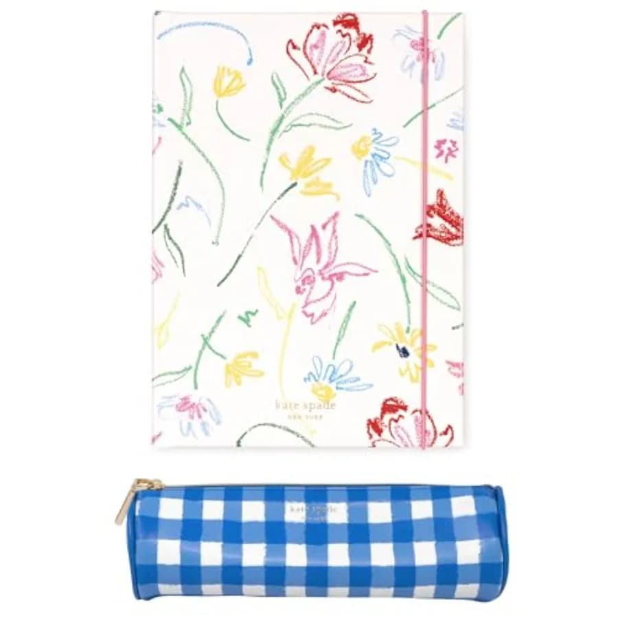 Lined Writing Journal with Pen Case, Vegan Leather Journal with 168 Pages, Zipper Pouch for Office Supplies Joyful Garden
