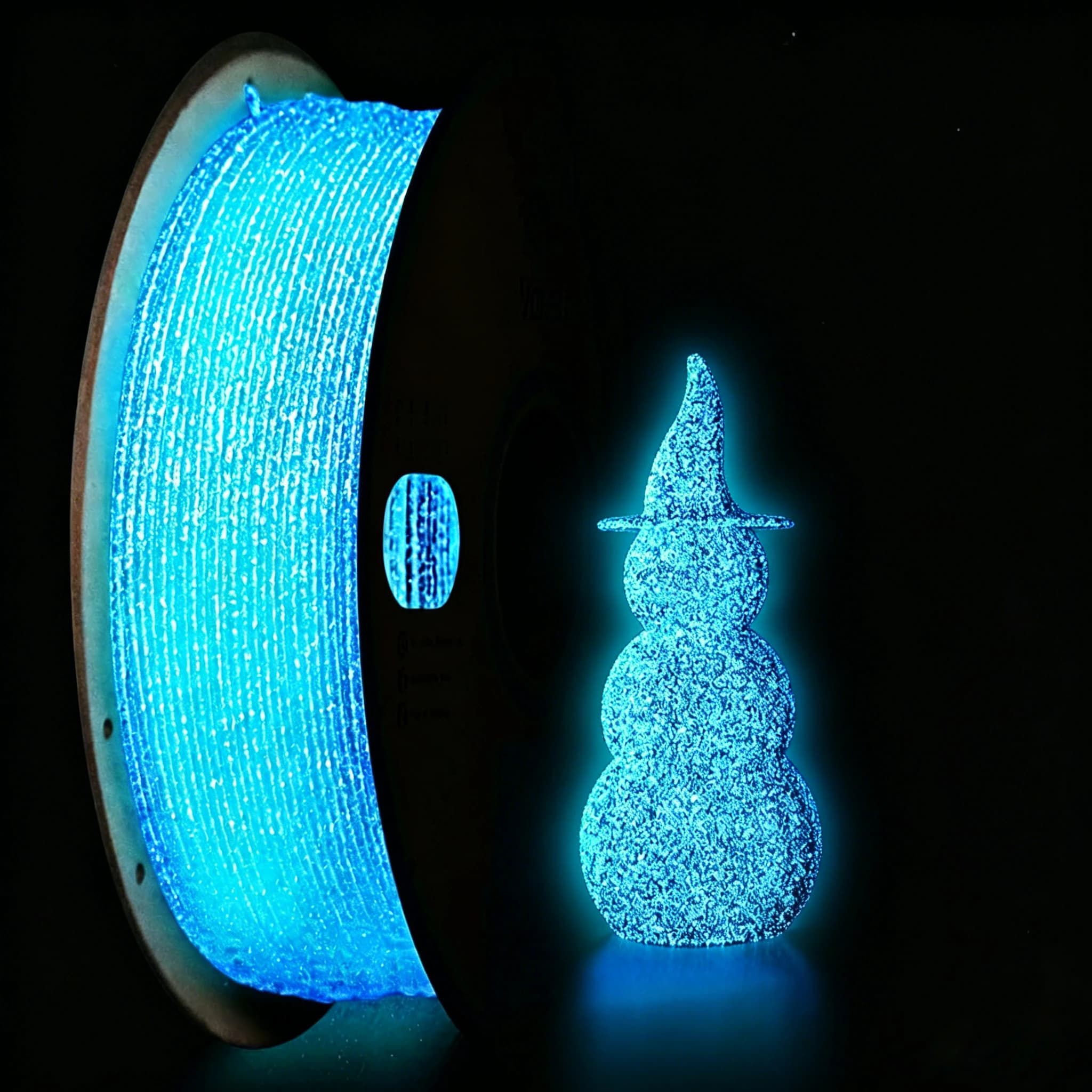 Glow in The Dark PLA 3D Printer Filament 1.75mm 3D Printing Filament 250g Dimensional Accuracy +/- 0.03mm Blue Starry Sky