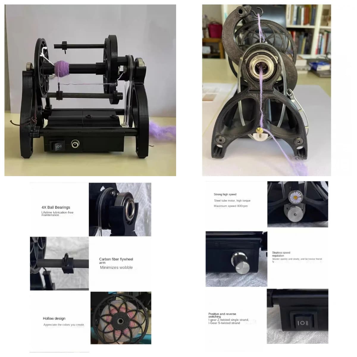DIY Handcraft Yarn Making Equipment, 12V Mini Electric Twisting Wheel with Speed Display for Wool Cotton
