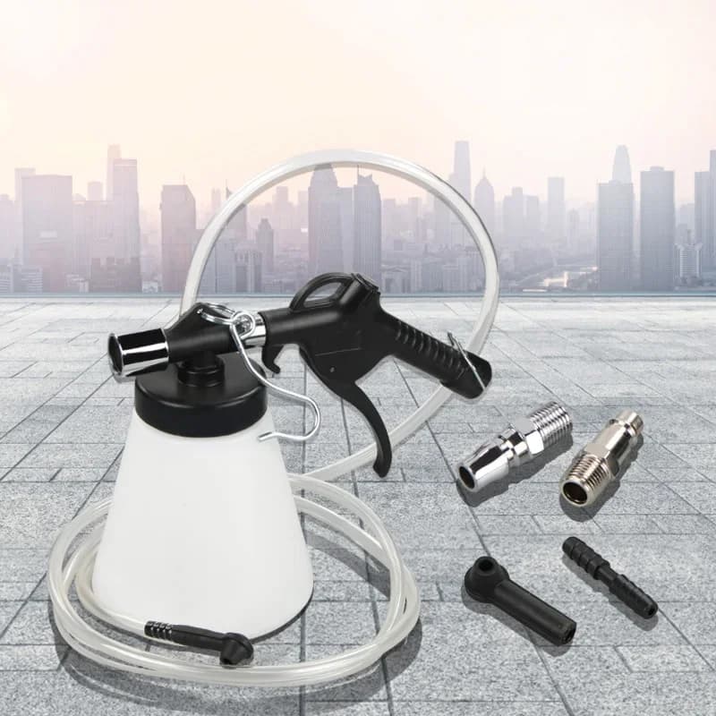 Kit Cambio Olio Freni Auto 1L, Set Attrezzi Pneumatici per Sostituzione e Spurgo Olio Freni, Contenitore Olio Freni, Liquidi Freni