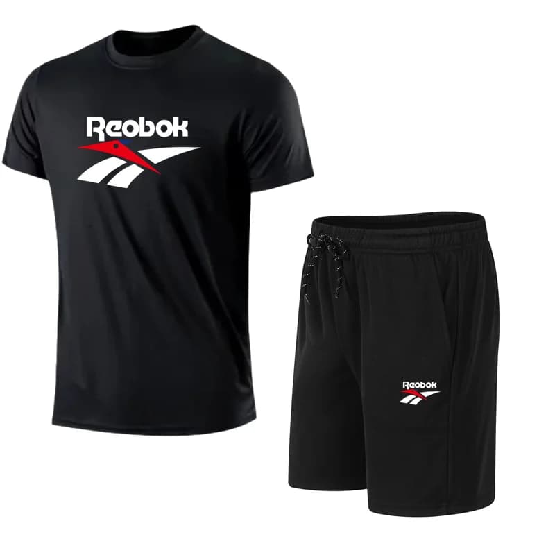Summer Men's T-shirt Sets Funny Letter Print Short Sleeve Tees +Shorts 2 Piece Outdoor Running Tracksuits Fashion Casual Outfit