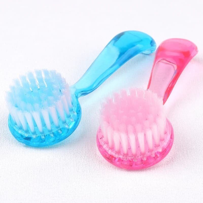 1/2/4Pcs Long Handle Cleaning Brush Soft Bristle Facial Cleansing Brush Plastic Handle Nail Dust Remover Brush Manicure T