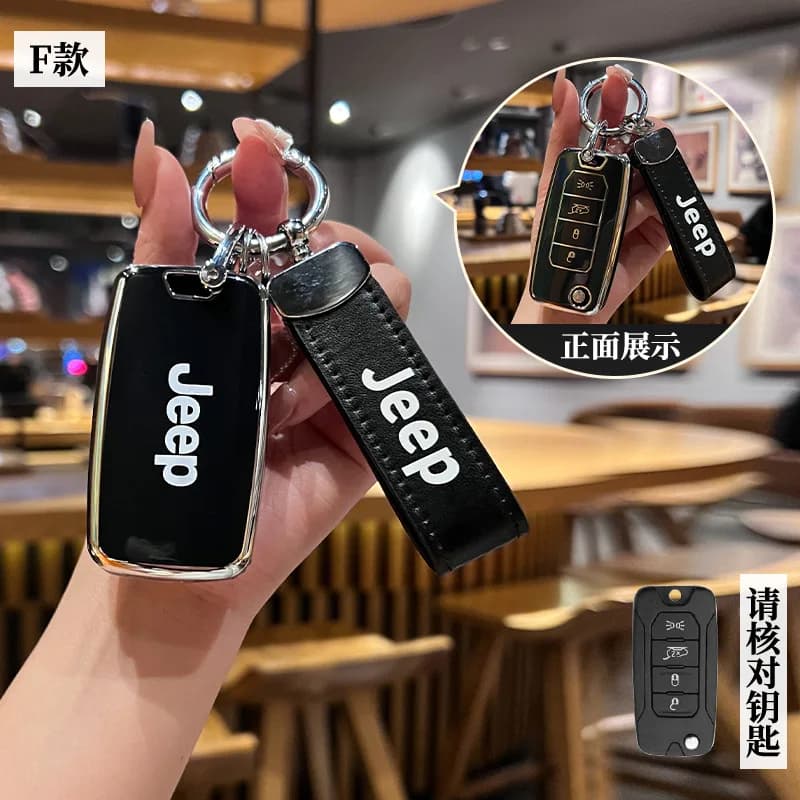 Tpu Car Flip Key Case Cover Shell Keychain For Jeep Renegade Compass 2016 2019 Folding Keyless Protector Bag Styling Accessories