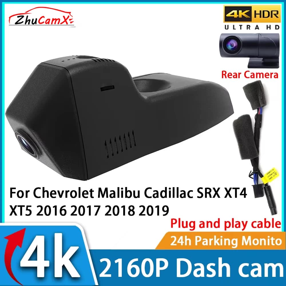 ZhuCamX Videoregistratore per auto Visione notturna UHD 4K 2160P DVR Dash Cam per Chevrolet Malibu Cadillac SRX XT4 XT5 2016 2017 2018 2019