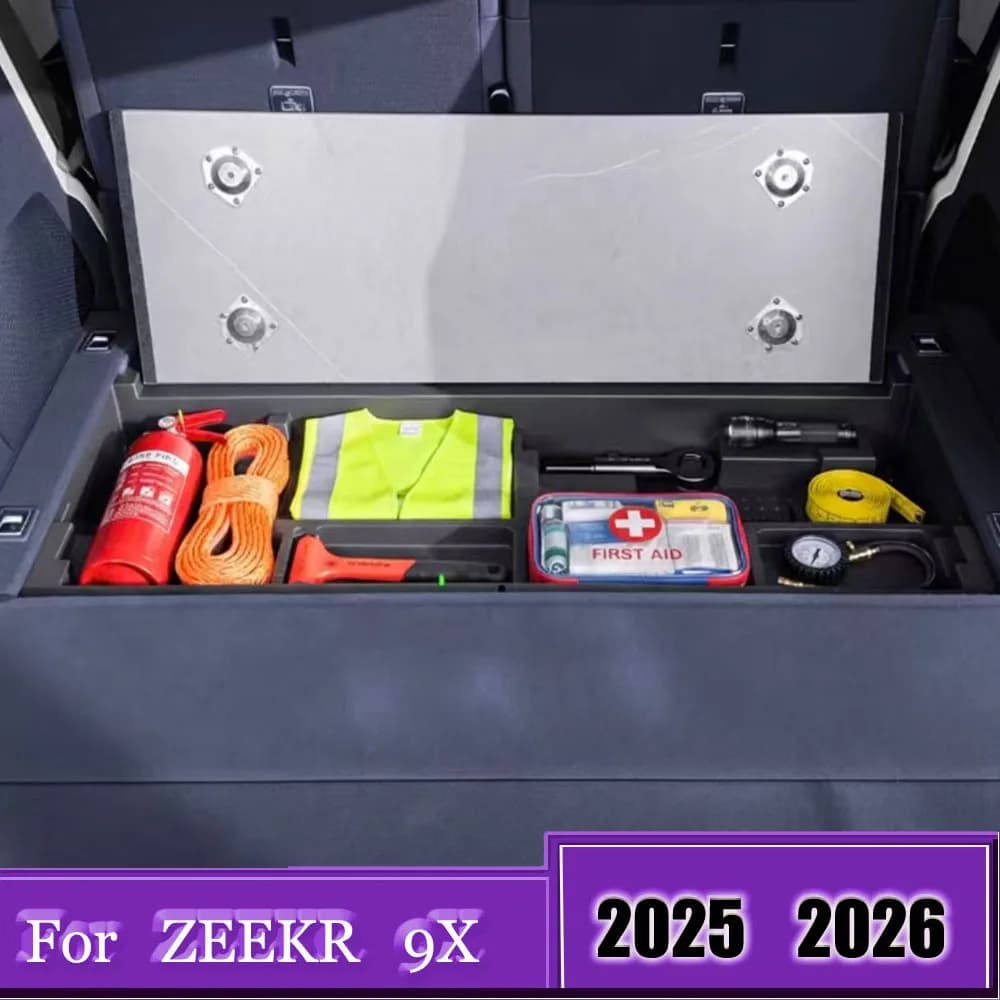 Fit For ZEEKR 9X 2025 2026 Hidden Trunk Underfloor Storage Box Original Car Moulding Waterproof Organizer Accessory