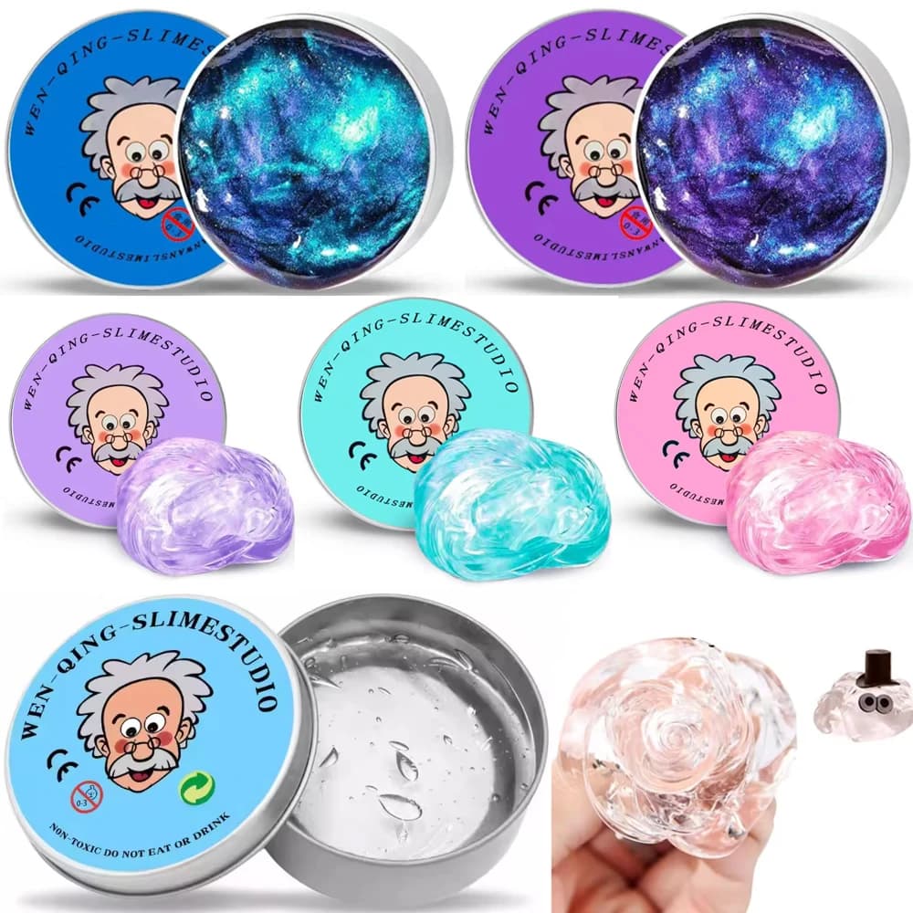 ▒ Set di Giocattoli in Slime Liquido Riutilizzabile, Modellabile, Elastico, Sicuro per Bambini, Antistress, Argilla Colorata, Fai da Te, Pasta Modellabile