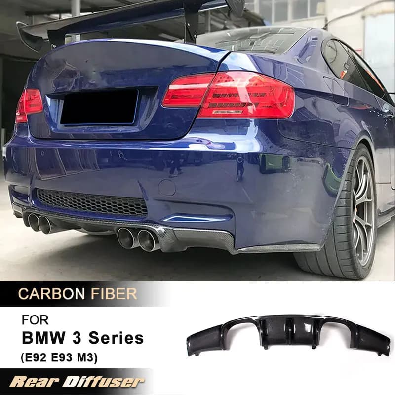 Diffusore Posteriore per Auto, Spoiler per Paraurti BMW Serie 3 E92 E93 M3 2008-2013, Kit Carrozzeria in Fibra di Carbonio