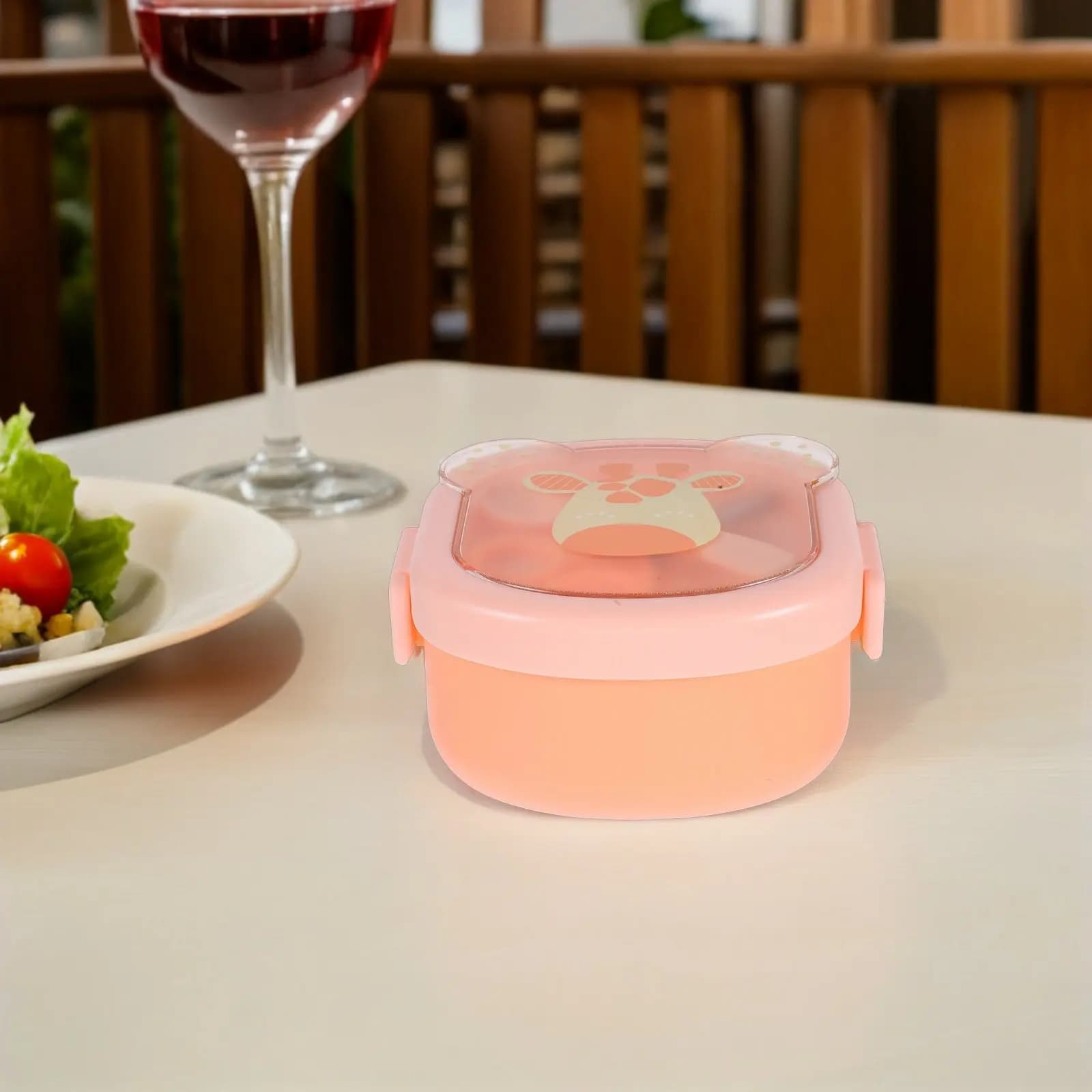 Set Portatile per l'Alimentazione del Bambino: Forbici Arancioni, Ciotola con Ventosa, Cucchiaio, Contenitore per Snack da Viaggio, Stoviglie per Bambini