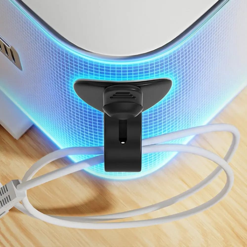 Set di 3 Fascette in Silicone Regolabili con Gancio Autoadesivo, Organizzatore di Cavi Durevole per Gestione Fili in Casa e Ufficio