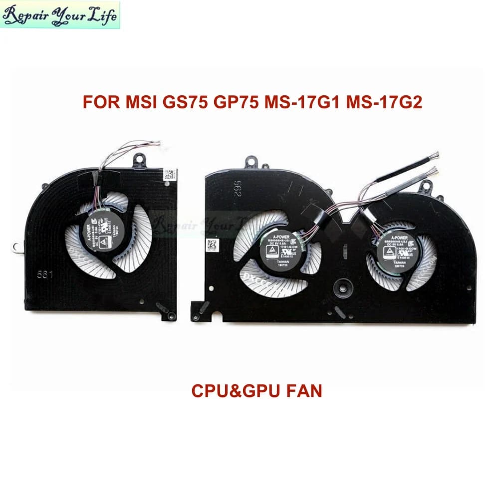 Ventole di raffreddamento per PC notebook BS5005HS-U3I U3J per MSI GS75 GP75 WS75 MS-17G1 MS-17G2 Gaming Laptop CPU GPU Ventola di raffreddamento Brand New