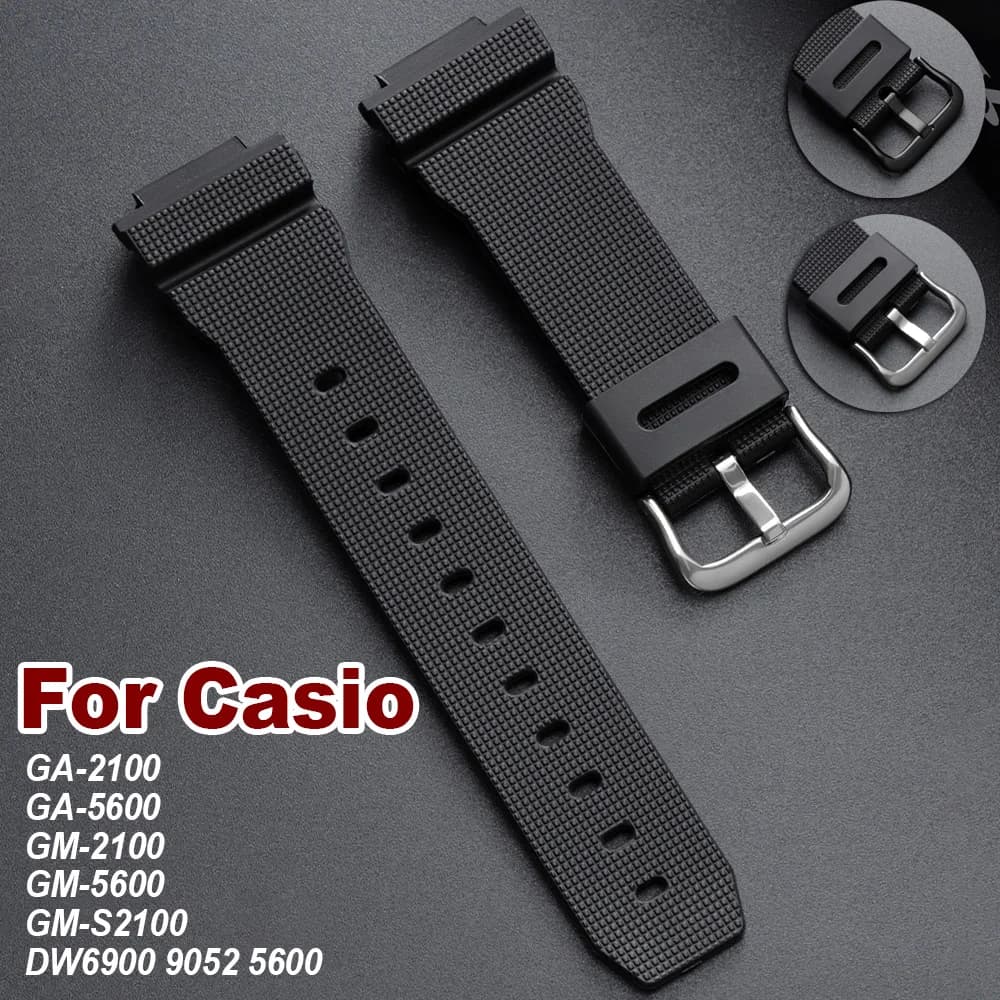 Cinturino per Orologio in Silicone Nero da 16mm per Casio Sport, Cinturino a Sgancio Rapido in Resina, Accessori per Orologi da Uomo e Donna