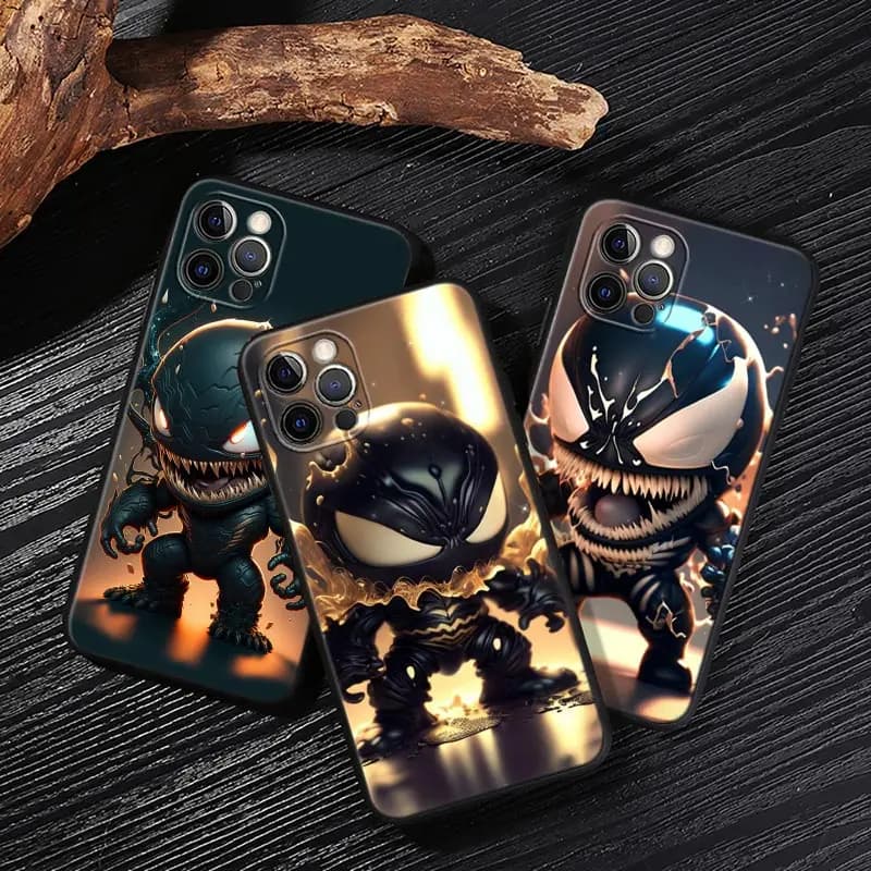 Custodia per iPhone 17 16 15 14 13 12 11 Pro Max Plus Baby Venom Marvel Cover Posteriore per iPhone 17 Pro 17E Air 16e Protezione Morbida Funda