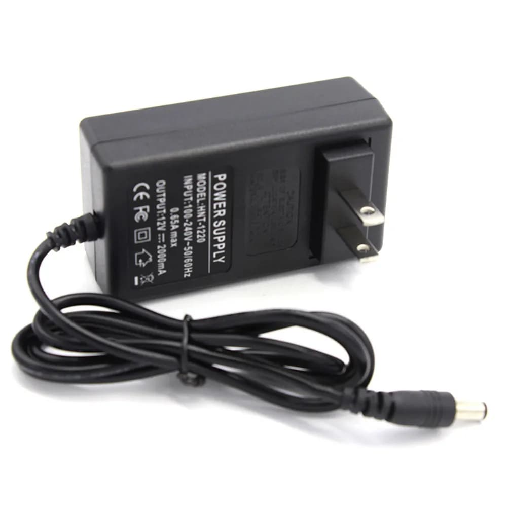 Adattatore di Alimentazione 12V 2A AC 110V Caricatore Universale con Spina DC 5.5x2.1 per HDD Esterno, Telecamera, Router, Box LCD, Altoparlante