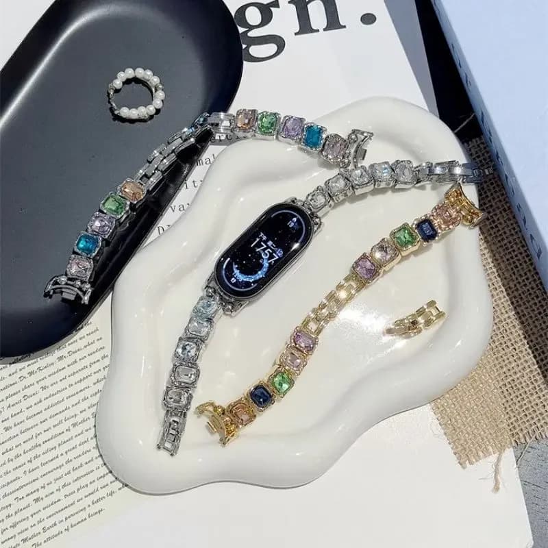 Jewel studded diamond strap suitable for Xiaomi Band 8Pro/9Pro,For Mi band 3/4/5/6/7,8/8NFC/9/9NFC/10/10NFC,For Redmi Watch5/4