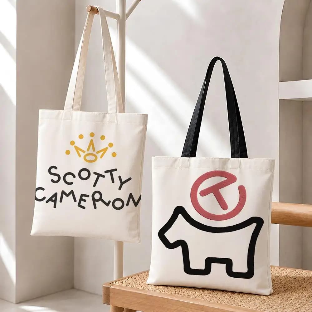 golf S-Scotty P-putter Cameron Storage Bags Fashion Cotton Canvas Tote Bag Eco Friendly Reusable Large Capacity Shopping Bag