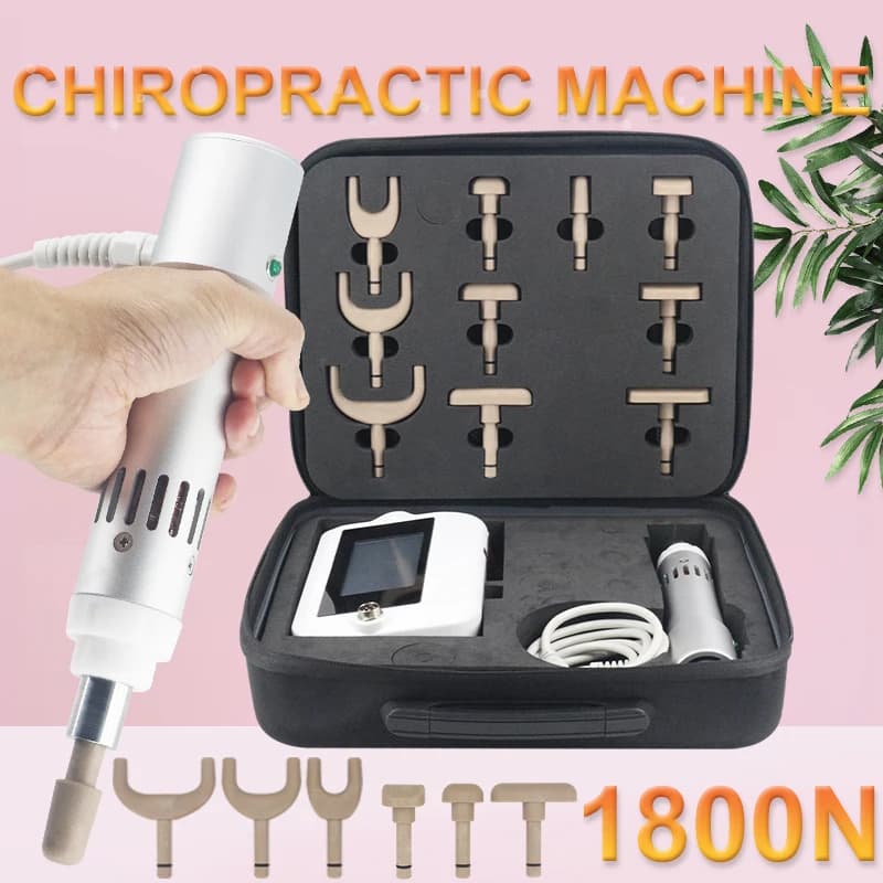 Portable Electric Correction Gun 1800N Chiropractic Adjusting Instrument 10Heads Spine Adjustment Therapy Back Massager New