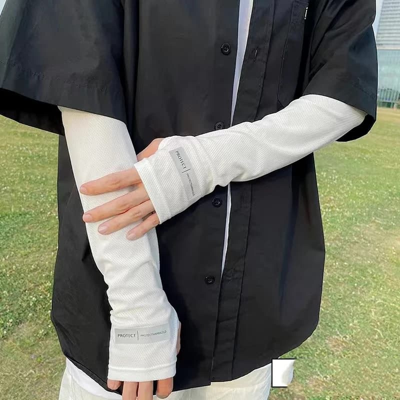 2PCS Ice Sleeves Arm Sleeves Warmers Sports Sleeve Sun UV Protection Hand Cover Cooling Warmer for Running Fishing Cycling