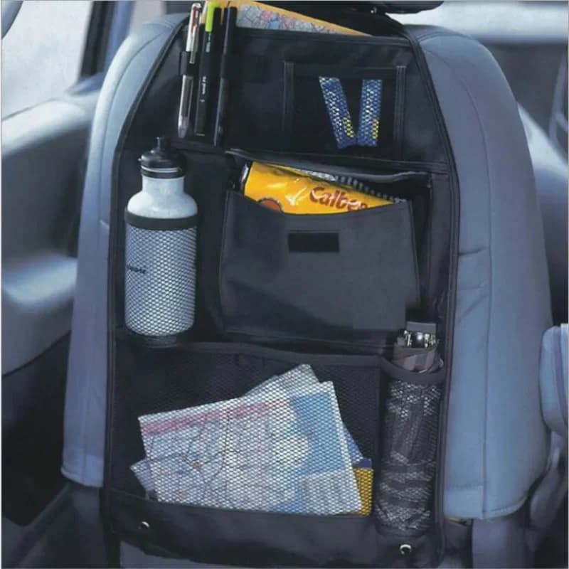 Borsa portaoggetti nera per sedile posteriore impermeabile per auto universale 58 cm x 38 cm Borsa appesa multitasche Accessori per auto