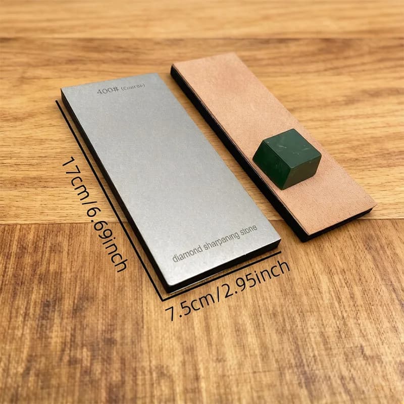 Set di 3 pietre diamantate a doppia faccia per affilare coltelli, lame e utensili da cucina - Base per affilatura, affilacoltelli, pietra per affilare, affilatore Musat, piastra per affilatura