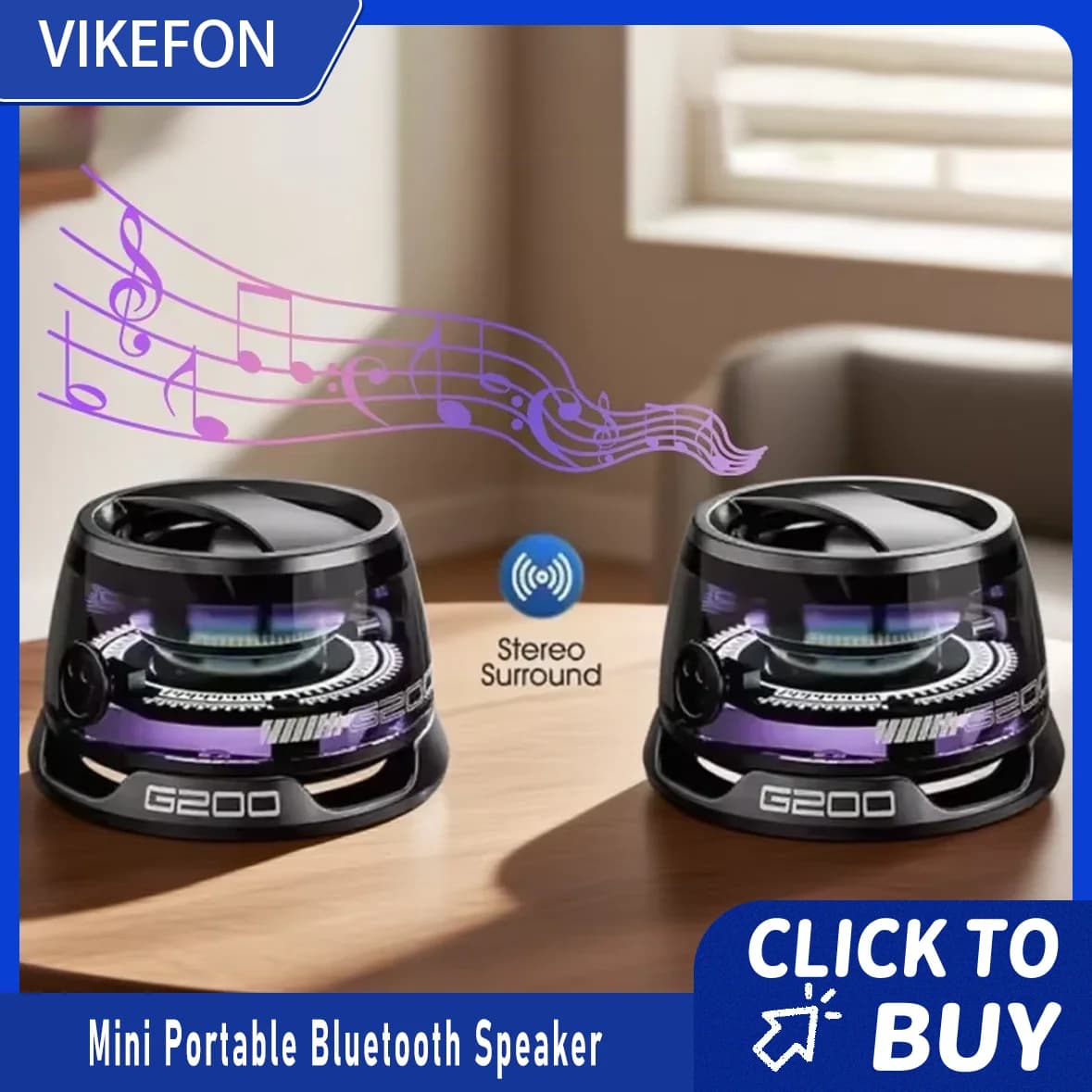 Mini altoparlante stereo da viaggio Altoparlante Bluetooth magnetico esterno portatile wireless con luce colorata RGB e supporto per telefono per IOS
