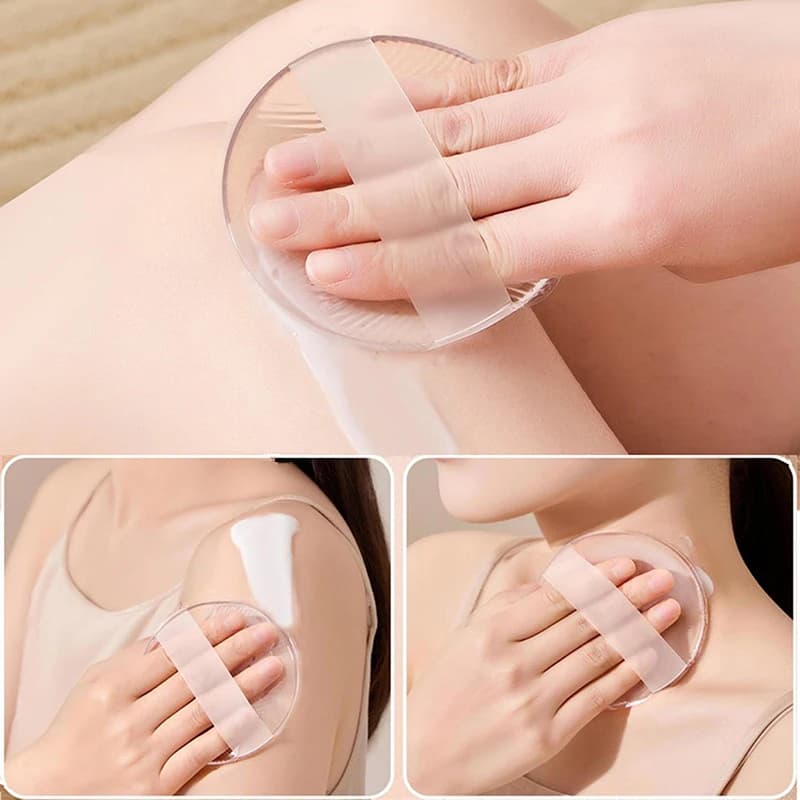 Soft Silicone Gel Sponge for Lotion Body and Foundation Face, Transparent, Not Absorbing Powder, Makeup Application