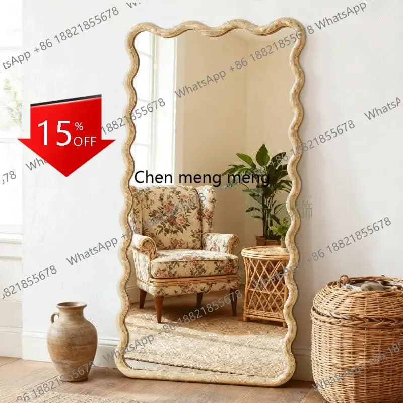 R134 American light luxury wall full body mirror antique bathroom mirror European bedroom makeup mirror