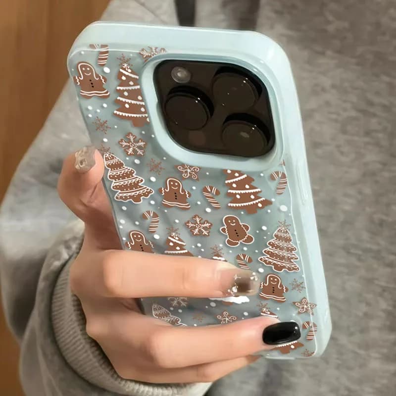 Custodia per telefono con motivo fiocco di neve albero di Natale bianco per iPhone 17 16 15 14 13 12 11 ProMax Plus Air Pieghe antiurto Texture Cover
