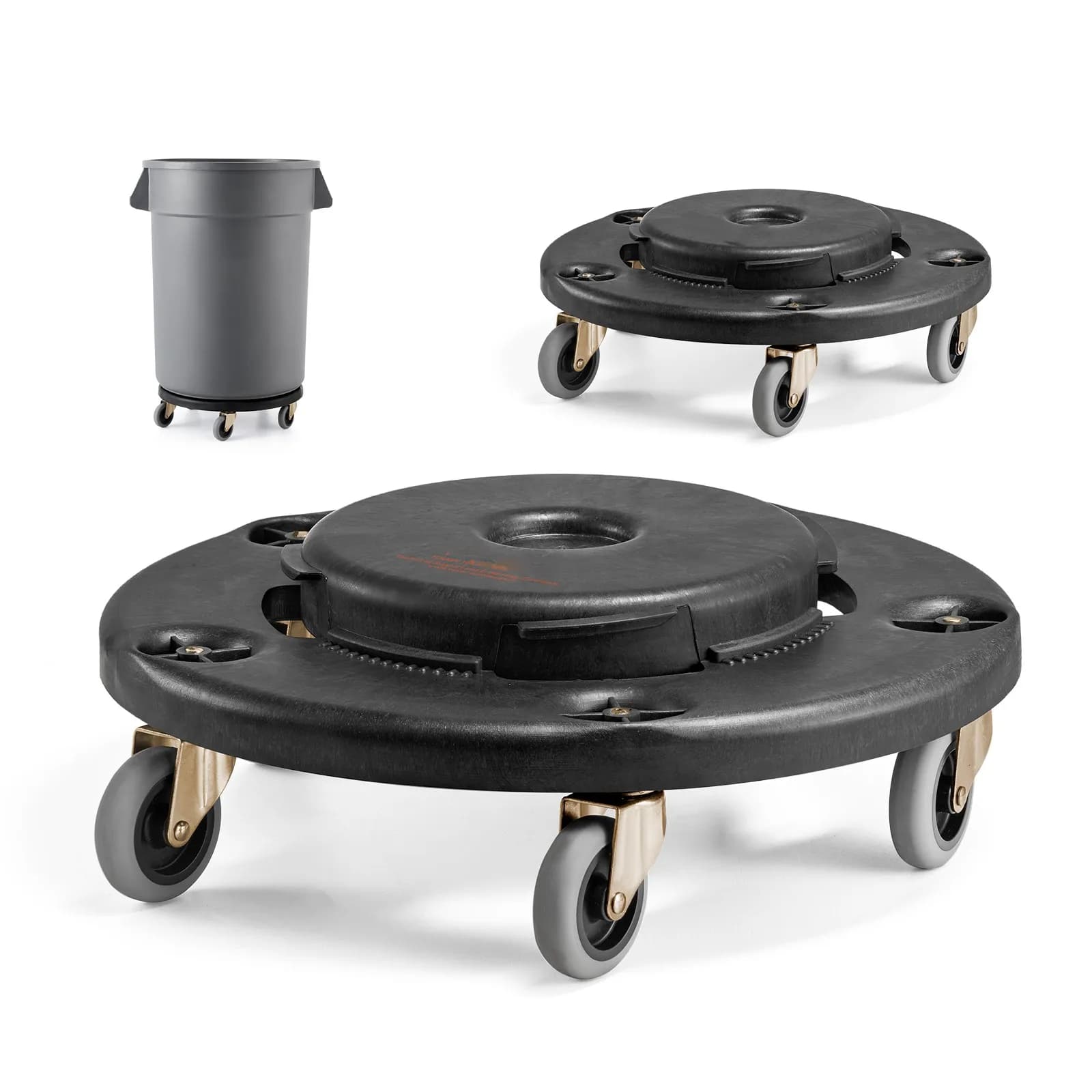 SucceBuy 1/2 packs of Pathboard Dolly Round roller base with 4 wheels lockable rolling barrel trolley suitable for containers from 20/32/44/55 gallons