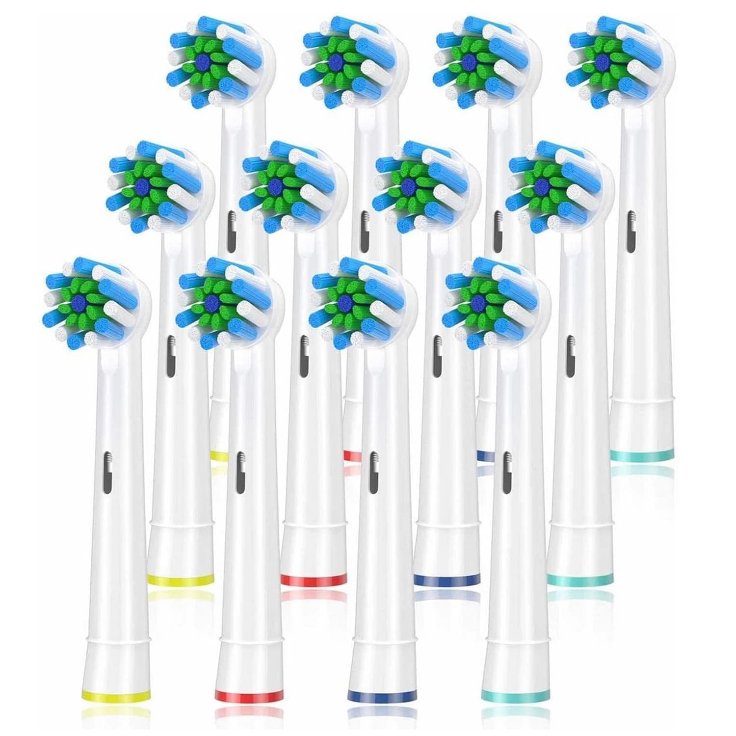 Pack of 12 cross heads compatible with Oral-B Pro 1000/2000/3000/5000/6000 Smart and Genius electric toothbrush