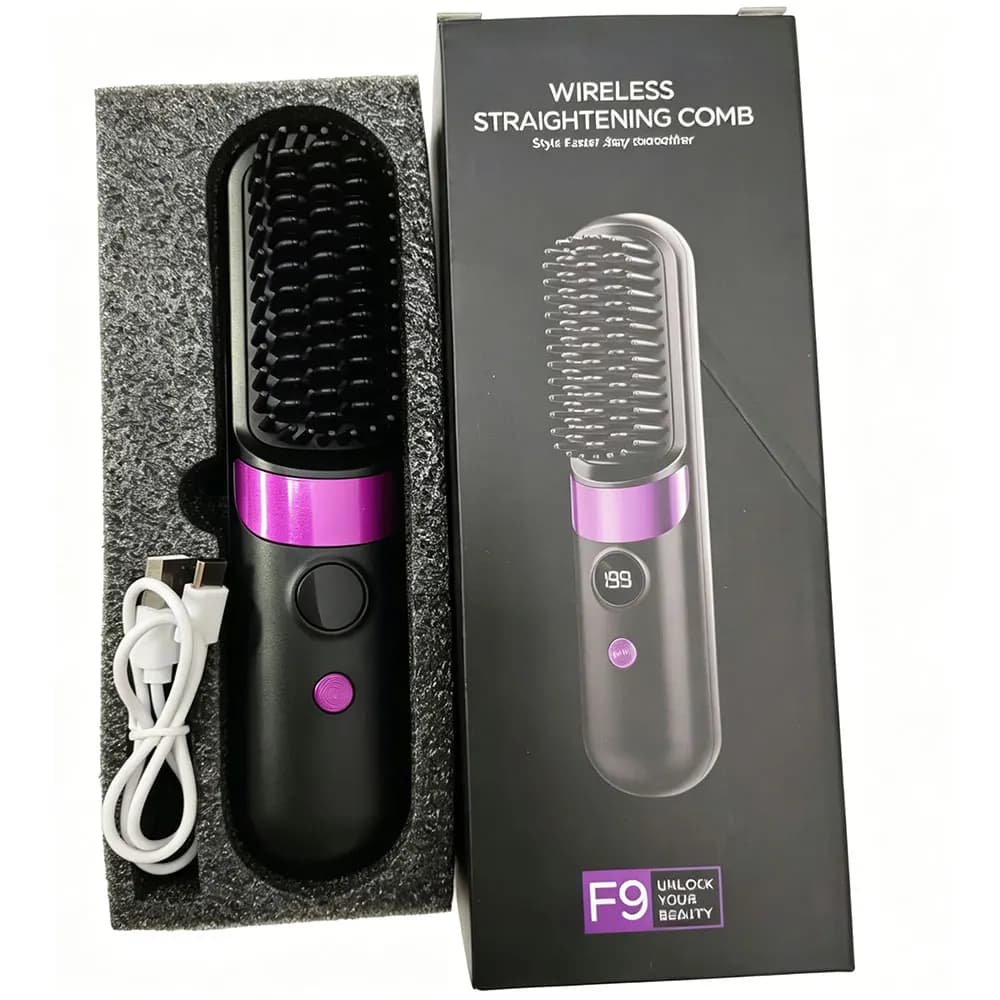 Wireless Electric Combs for Witting Hair, Sliding Brush with Negative Ions, Anti-Scoating Styling Tool
