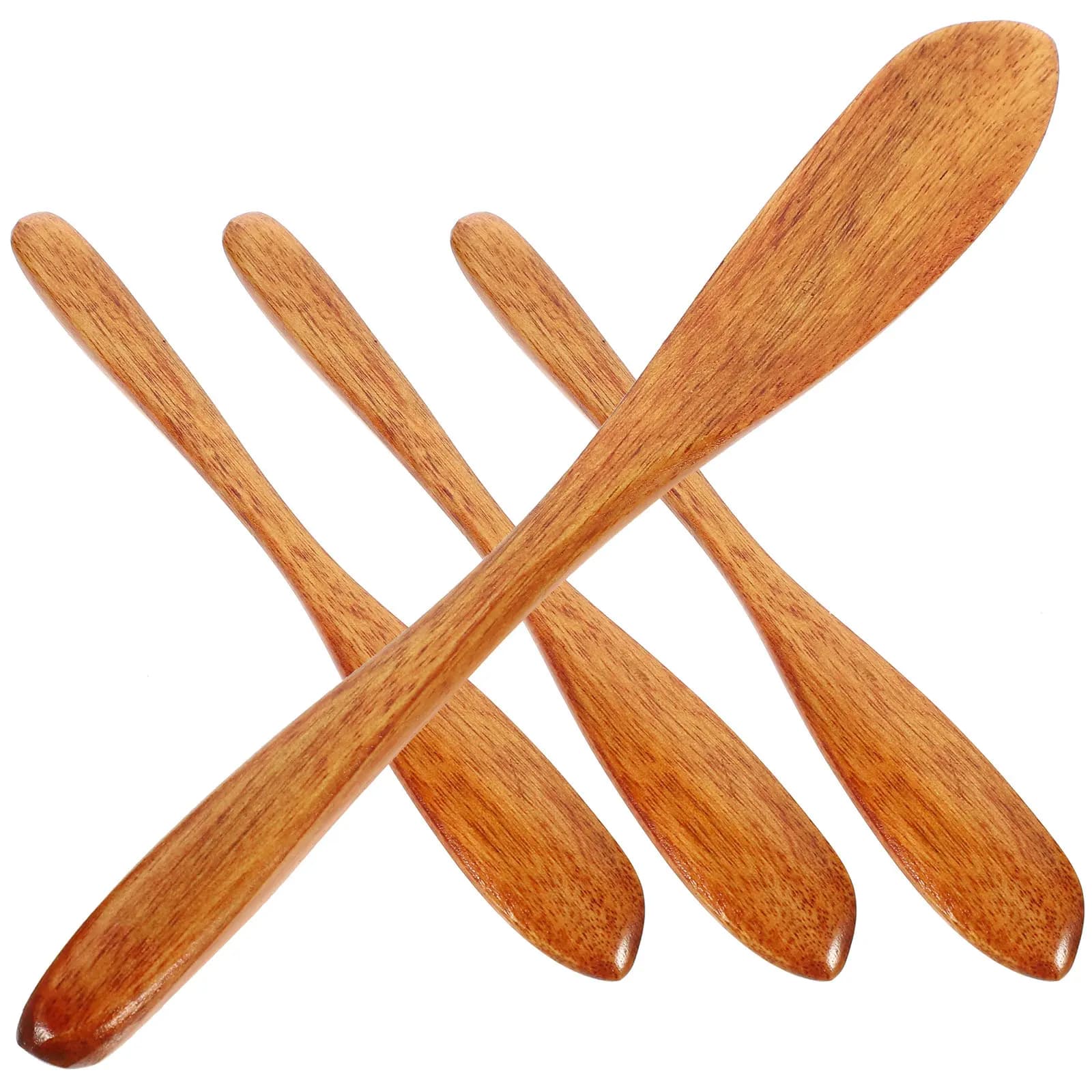 4Pcs Wooden Butter Knives Jam Spreaders Cheese Knives Kitchen Cutters Home Baking Supplies Wood Butter Knife Wood Bread Knife