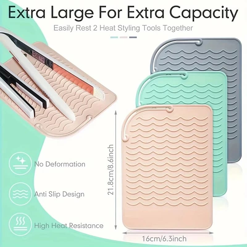 Silicone Thermal Insulating Mat Heat Resistant Mat for Hair Styling Tools Pad for Harnesses and Heat Plates Portable Thermal Mat