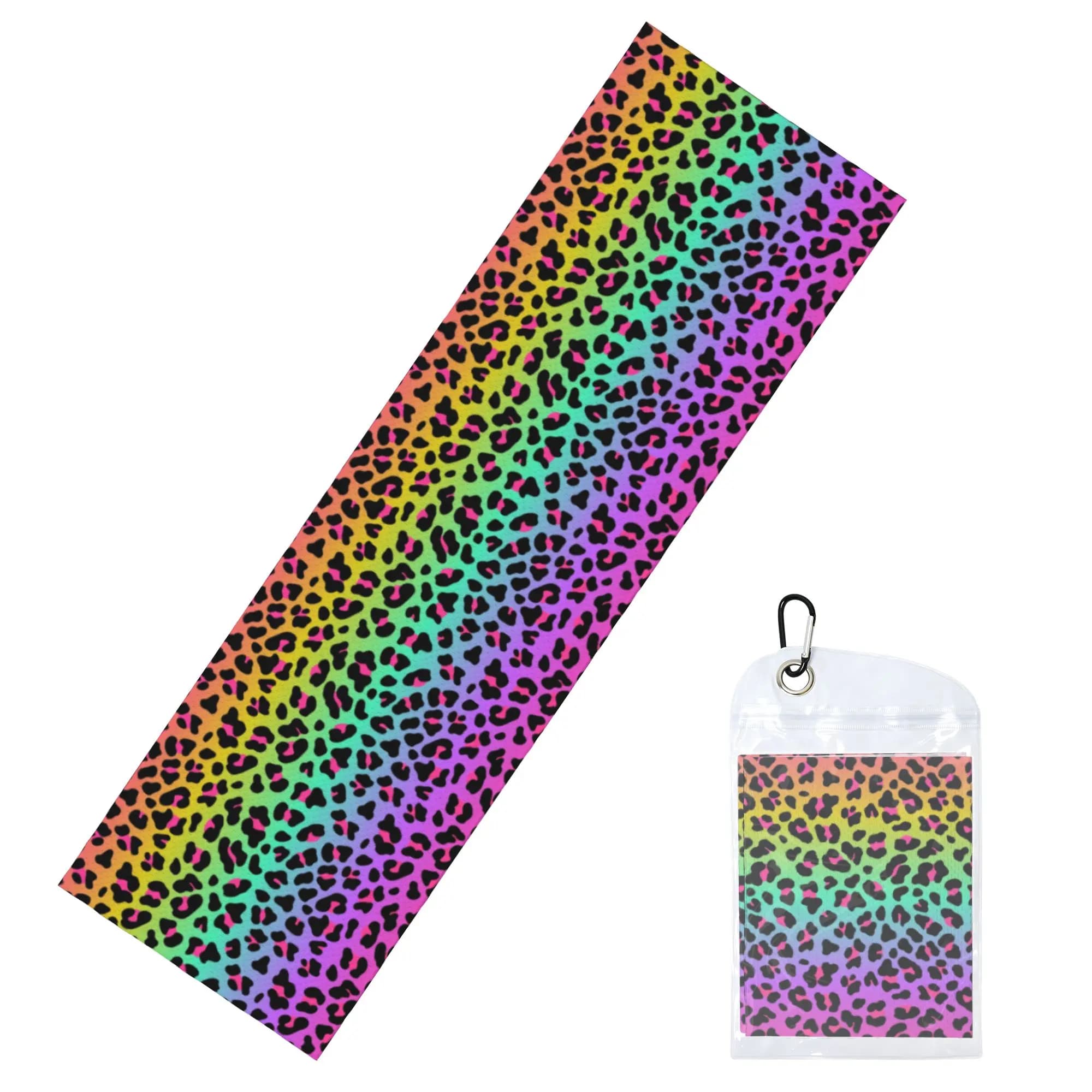 Neon Rainbow Leopard Animal Print Cold Exercise Towel Yoga And Fitness Running Outdoor Activities Travelling Camping Towels