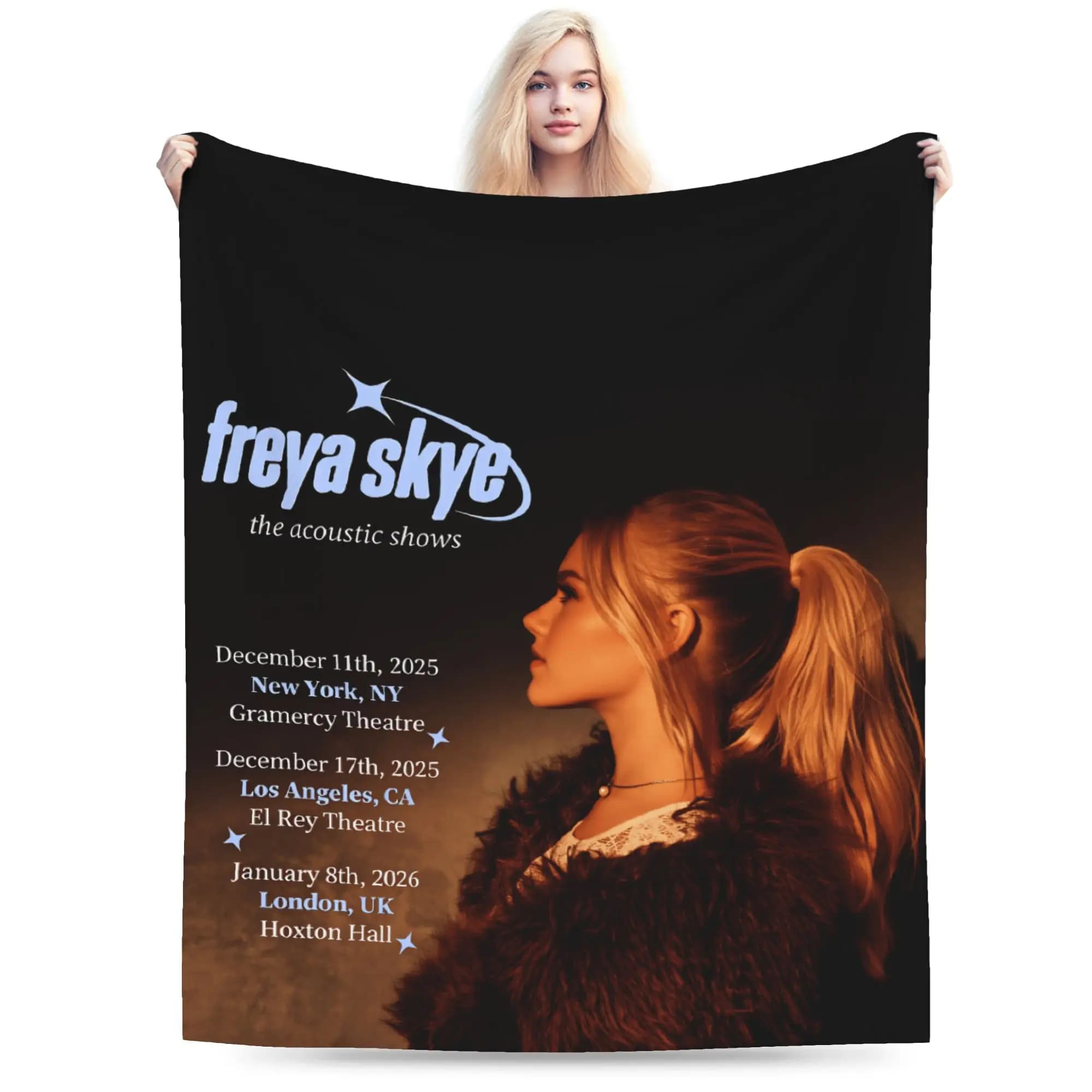 Retro Freya Skye Pop Art Pattern Flannel Blanket Winter Soft Warm Throw Blanket for Kids Adult Couch Chair Bedspread Sofa Bed