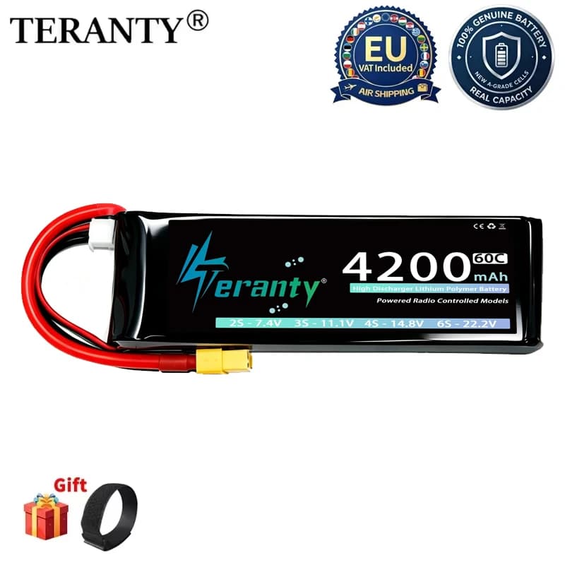 TERANTY 3S Lipo Battery 11.1V 60C 4200mAh Softcase with T/XT60/XT90 for RC Cars Boat FPV Drone Battery UAV Airplane Helicopter
