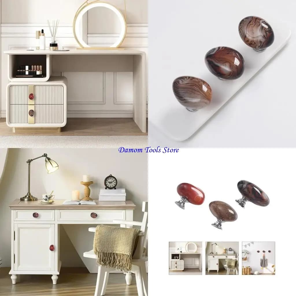 57Be 3pcs Agate Stone Dresser Knob Cucina Gaccante Manico del guardaroba tira semplice manopola del cassetto Elegante hardware