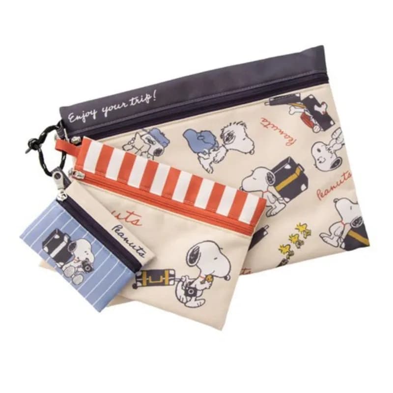 Borsa Cosmetica con Cerniera Stampa Completa Snoopy, Portatile e Leggera, per Trucchi da Viaggio e Uso Quotidiano all'Aperto