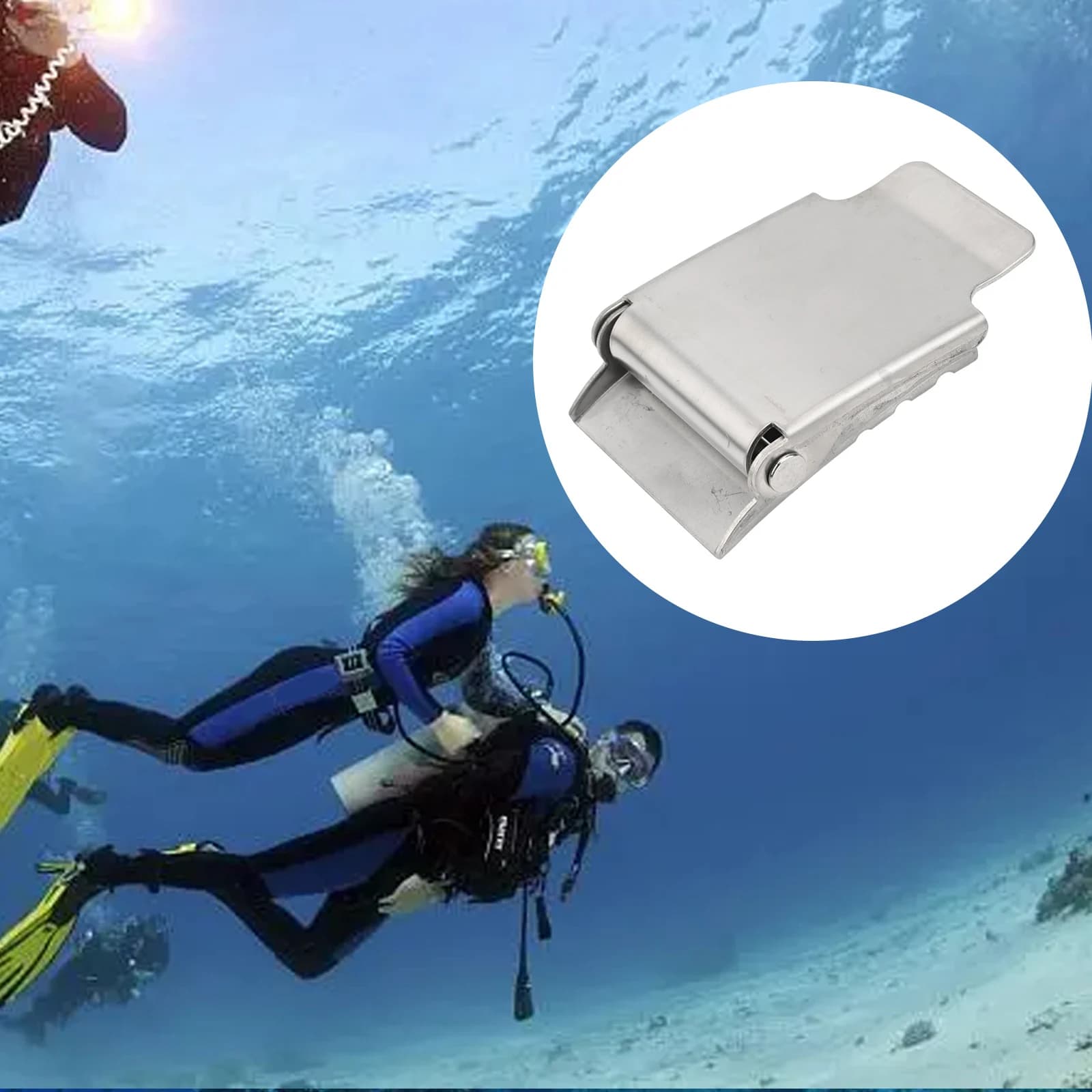 1pcs Diving Stainless Steel Weight Belt Buckle Harness Webbing Buckle Quick-Release Waist Buckle For Snorkeling Replacement Acce
