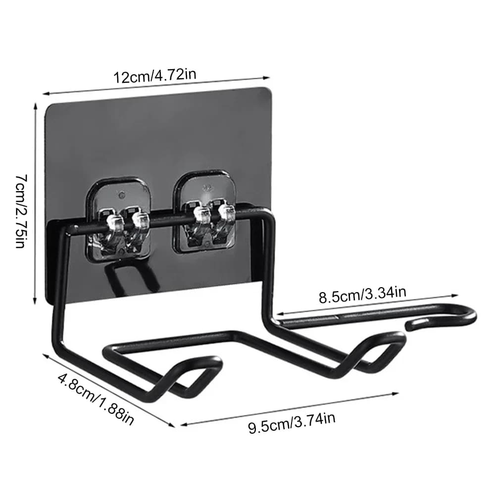 Supporto per Asciugacapelli da Parete, Porta Piastra e Asciugacapelli, Organizzatore per Bagno, Mensola Portaoggetti, Accessori per il Bagno