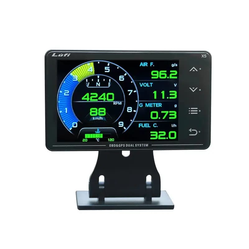 LUFI XS Gauge OBD GPS Head-up Display Pressione dell'olio turbocompresso Temperatura dell'olio Valore G G Giroscopio Display LCD Misuratore OBD2 per auto