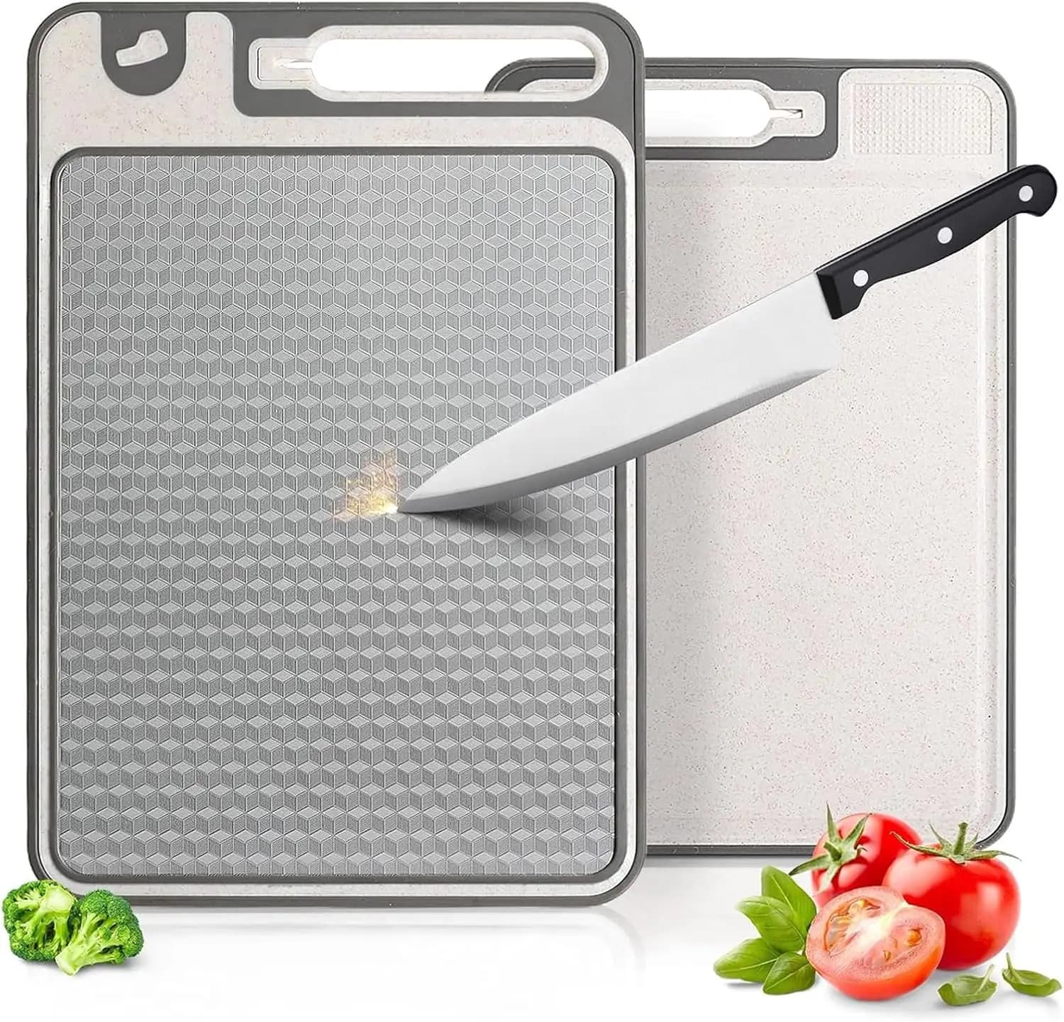 14x10 Inch Stainless Steel Cutting Board with Juice Groove, Dishwasher Safe, Scratch-Resistant, Dual-Sided for Meat and Vegetables