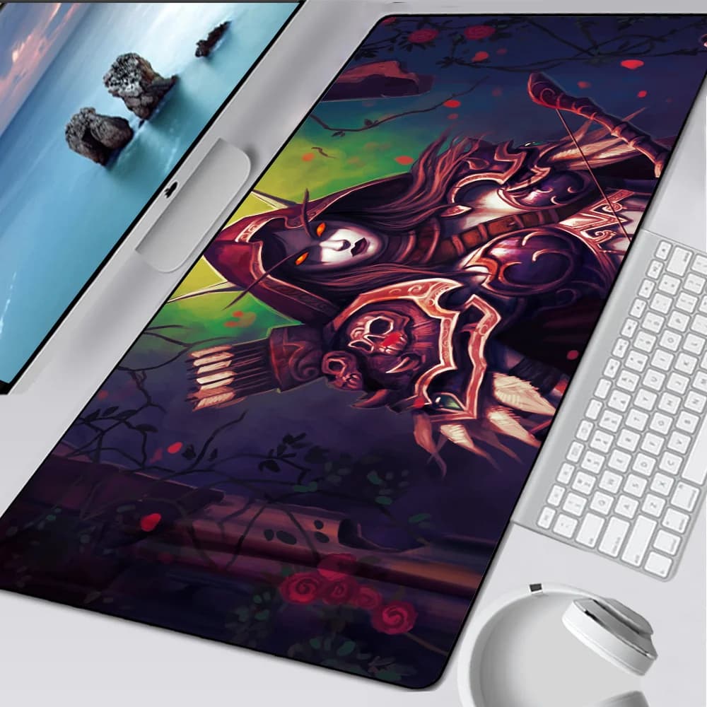 World of Warcraft Sylvanas Tappetino per mouse da gioco di grandi dimensioni Tappetino per mouse per computer Tappetino per mouse per PC Gamer Tappetino per mouse per laptop Tappetino per tastiera Tappetino per scrivania