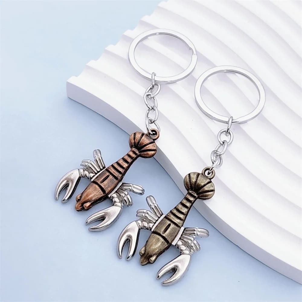 Portachiavi con aragosta antica hip hop Ciondolo animale Portachiavi punk di moda Uomo Portachiavi per auto Regalo di gioielli