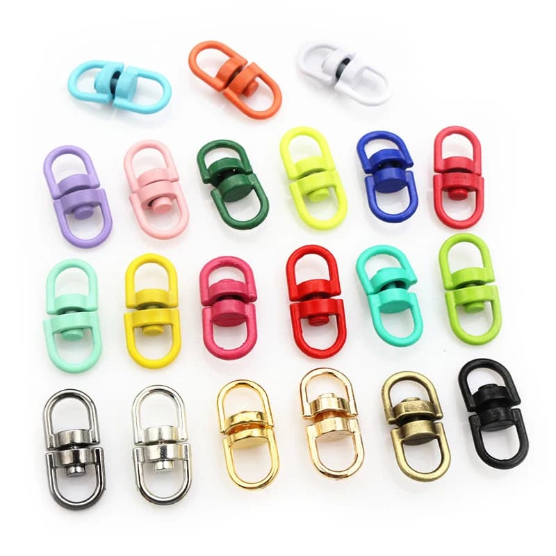 20 pz 19x9mm Gancio di Chiusura 8 Caratteri Rotante Fibbia Portachiavi Catena Connettori Per Gioielli Fai Da Te Che Fanno Portachiavi Borsa fibbia